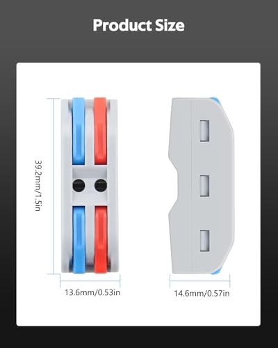 ALITOVE 25pcs Lever Wire Connectors 2 Port Quick Wire Connector 2 in 2 Out - size: 25PCS, style: 2 in 2 out