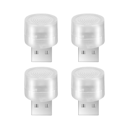 4 Pack USB LED Ambient Lights, Red - color: Red