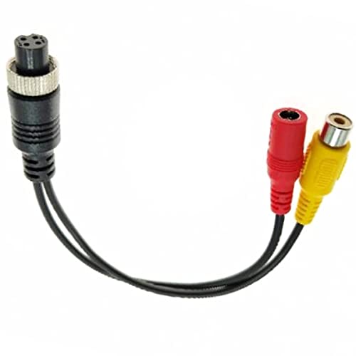 20cm/7.88" 4-Pin Female Aviation Plug to RCA Female and DC Female Connector Cable, RCA+AV to M12 4-Pin Extension Cable for Car Camera Surveillance Camera Video and Audio - (1 Pcs) - size: 4 Pin Female