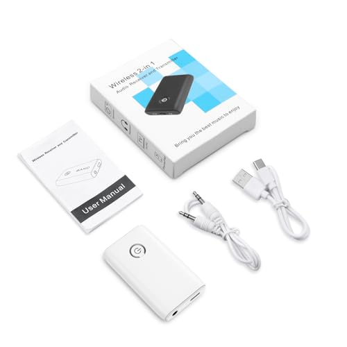 Bluetooth 5.3 Aux Adapter for Car, Bluetooth Transmitter for TV - color: white