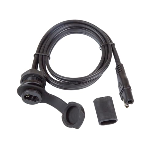 Tecmate OptiMATE Cable O-40, Weatherproof SAE socket, panel mount, Black - style: OptiMATE PANEL MOUNT: SAE to SAE - 40"