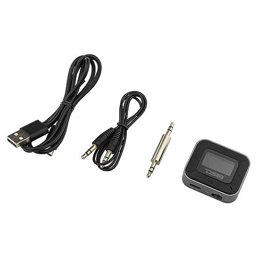 DS18 BTR2D 2 in-1 Wireless Bluetooth 5.0 Transmitter Receiver for Car, Home, TV, PC, Headphones - Dual Devices Simultaneously - up to 12HR Usage - Wireless Audio Adapter 3.5mm Aux with LCD Screen