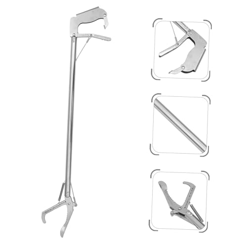 Alasum 1pc Folding Stainless Steel Snake Catcher Clamp Lock Practical Reptile Grabber Tool for Safe and Capture Gardens and Zoos