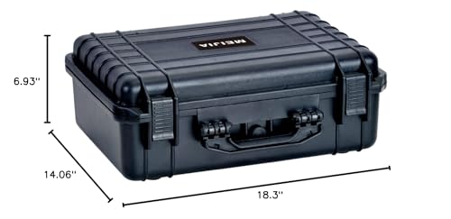 MEIJIA All Weather IP67 Waterproof Hard Camera Case,Hard Protective Case,Hard Case with Customizable Foam,Fit Use of Drones,Camera,Equipments,Pistols(Black,18.5 x14.06x6.93inches) - color: Black, size: 18.5 x14.06x6.93inches