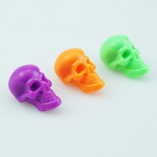 SaktopDeco Small Skull Mini Plastic Skull Heads Decor Halloween Skeleton Head for Crafts Bar Home Table Party Decorations
