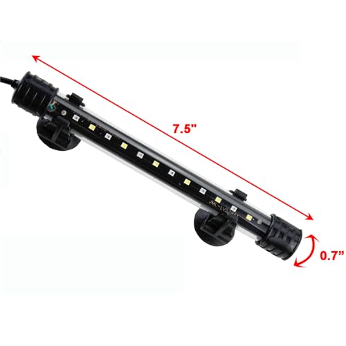 AQUANEAT Aquarium LED Submersible Light 7.5 Inch Underwater Fish Tank Light (White & Blue) - color: White & Blue