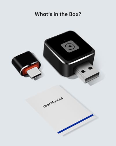 Mini Wireless CarPlay Adapter for iPhone, USB-A to USB-C Adapter