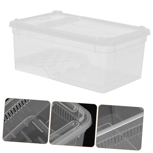 ULTECHNOVO Transparent Reptile Breeding Box Plastic Terrarium with Breathable Holes Portable Insect Container for Lizards Snakes Spiders and Frogs for Feeding and Breeding