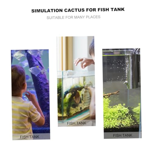 Artificial Plastic Cactus Plant Aquarium Decor, Simulation Underwater Plant Bonsai for Fish Tank, Reptile Terrarium Ornament, Home Aquatic Landscape