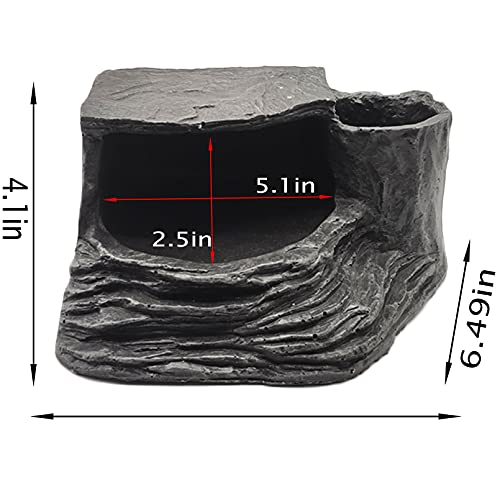 Tfwadmx Turtles Basking Platform Reptile Habitat Hiding Cave Amphibians Climbing Ramp Decorations Resin Fish Tank Aquarium Ornament for Frogs Newts Snakes Chameleons Lizard