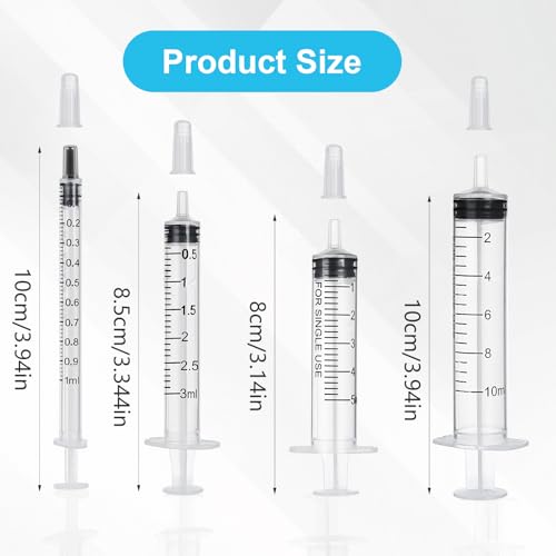 10 Pack 5ml/cc Syringe with Cap, Small Plastic Syringes without Needle, Individually Wrapped, for Liquid Oral Measurement, Scientific Lab, Colostrum Collect, Feeding Pet, Watering - style: 5ml
