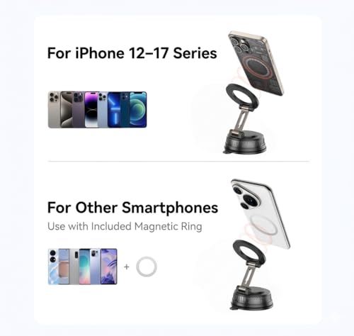 MagSafe Car Mount, 3500gf Magnetic Vacuum Phone Holder