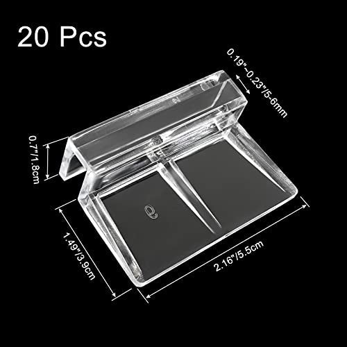 20 Pack Aquarium Lid Clips DIY Aquarium Lid Holder Clear Acrylic Fish Tank Support 6MM Aquarium Glass Holder(6MM) - size: 6MM