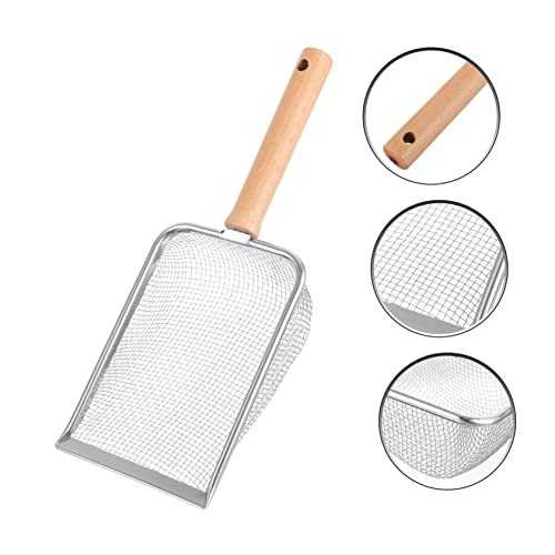 POPETPOP 3pcs Reptile Litter Scoop Cleaning Tool for Reptile Waste Litter Shovel with Wooden Handle for Turtles Lizards Pets Easy to Use