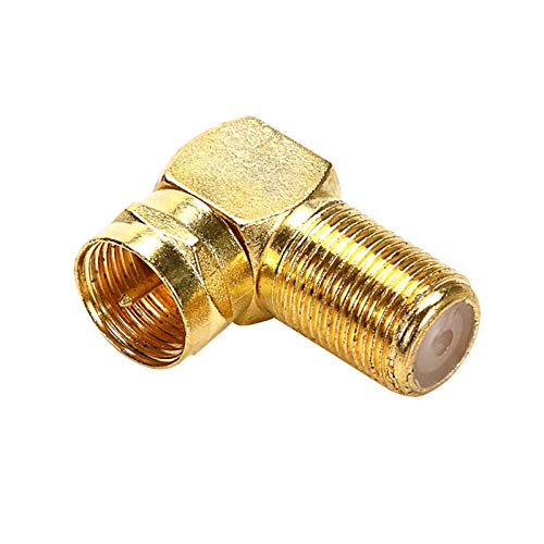 F Type Right Angle 90 Degree Male to Female Cable Connector Coax Adapter Pack of 5