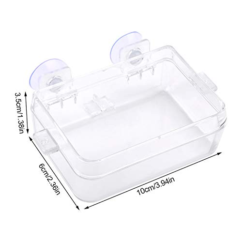 Acouto Amphibians Reptiles Anti Escape Feeder Feeding Basin Tortoise Lizard Crawler Food Bowl Suction Cup Feeder for Reptiles Bearded Dragon Accessories Food Cricket Container