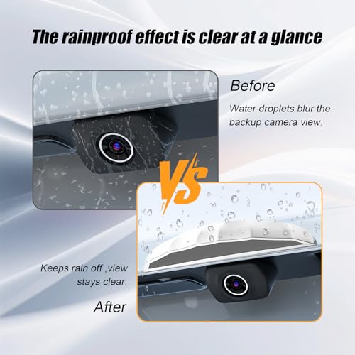 Universal Car Backup Camera Rain Shield, Reversing Camera Anti-Rain Cover, Non-Destructive Adhesion, Silicone Protection Cover Compatible with Most Vehicle (White) - color: White