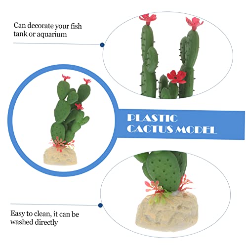 Artificial Plastic Cactus Plant for Fish Tank Decoration Vivid Aquarium Ornament Soft Fade Resistant Succulent Model Easy Care No Light Needed Aquarium Enthusiasts