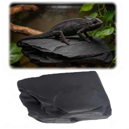 Magnetic Rock Ledge for Reptiles, Bearded Dragon, Gecko, Frog and Chameleon Platform, Natural-Look Climbing and Basking Shelf, Easy No-Tool Installation