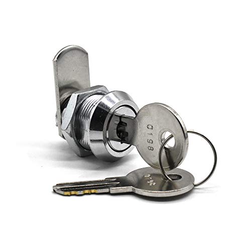 2Pack Cabinet Cam Lock 5/8 Inch Tubular Cam Locks Keyed Alike with Chrome Finish for Vending Machine Truck Pickup Tool Box Mailbox ATM Replacement Lock