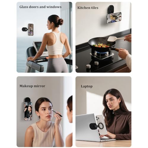 Yaslayp 3-in-1 Magnetic Phone Holder with Suction Cup,360°Rotatable - color: 1PC