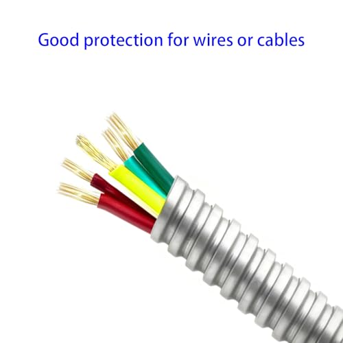 25ft 3/4in Flexible Reduced Diameter wall Wire Conduit, Galvanized Steel Flexible Electrical Conduit, Suitable for Wire Management and Greenfield Wiring