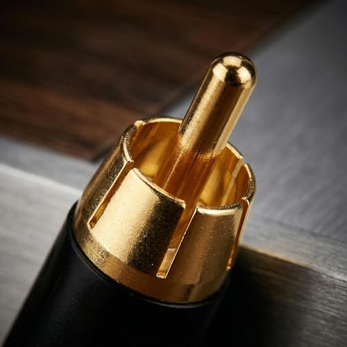 MOBOREST RCA Male Plug Solder Connector, 24K Gold Plated (2-Pack) - color: RCA Male-Black-2P