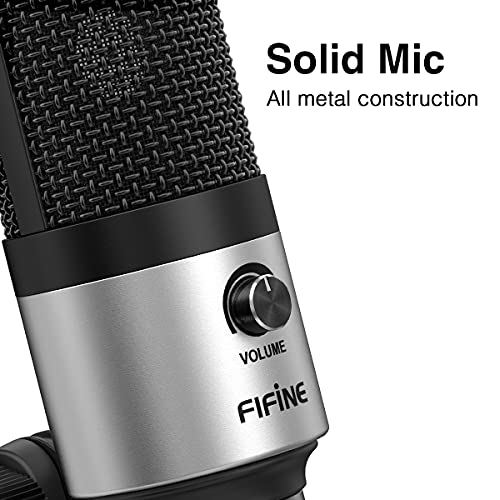 FIFINE K669 Silver USB Microphone for Zoom Video Meeting Online Class - color: Silver
