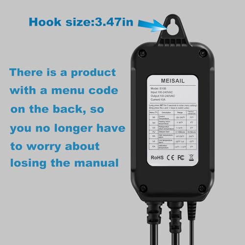 Temperature Controller Digital Heating Plug in Thermostat for Reptiles, Home Brewing Fermentation Incubation, US Specification 1100W