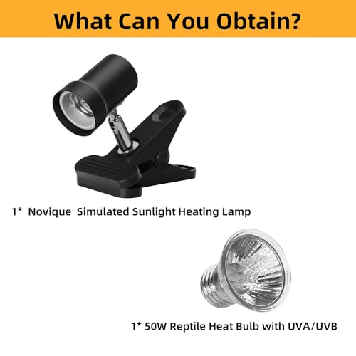Reptile Heat Lamp with 360° Rotatable Clamp Basking Spot Lamp with 50W UVA UVB Heat Bulb Simulated Sunlight Heating Lamp with Timer&Dimmer for Turtles Lizards Snakes Amphibian Terrariums - size: Reptile Heat Lamp (Timer And Dimmer)