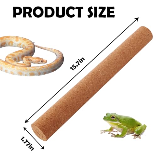 DQITJ 2 Pack Reptiles Climbing Branch Natural Tree Frog Cork Wood Stick Cork Branch for Frog Snake Lizard Bearded Dragon Chameleon