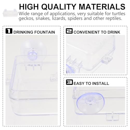 ABOOFAN Suction Cup Reptile Feeder Bowl Food Water Basin Escape-Proof Feeding Dish for Gecko Lizard Terrarium Supplies