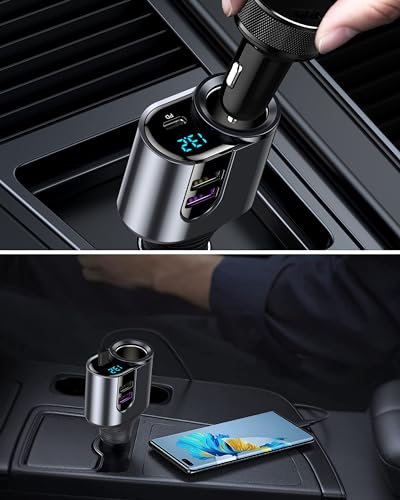 LIHAN USB C Fast Car Charger, 12V/24V Cigarette Lighter Socket Splitter
