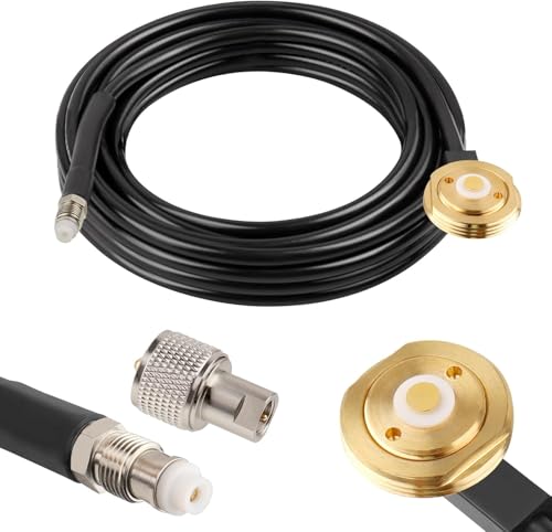 MOOKEERF NMO Antenna Cable,35FT Low Loss RG58 Coaxial CB Antenna Cable Extension with NMO and Removable UHF PL259 Male Connector for VHF/UHF/CB Radio - size: 35FT