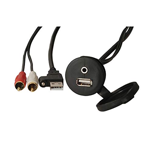 Garmin MS-CBUSB3.5, Fusion, USB + 3.5mm-2xRCA Aux Panel Mount Cable, 2m (010-12381-00)