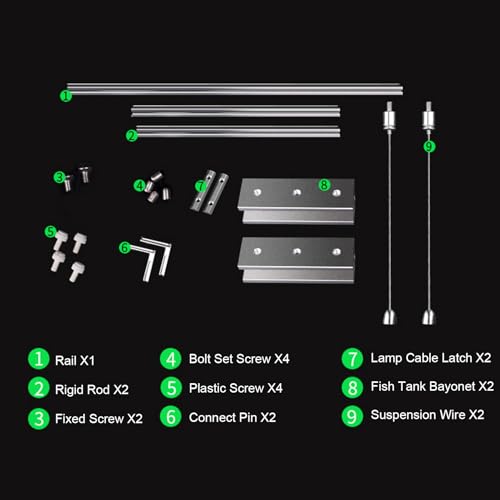 Luocute Reptile Lamp Stand, Adjustable Aluminum Alloy Hanging Light Holder, for Tank Aquarium Terrarium Bearded Dragon Snake