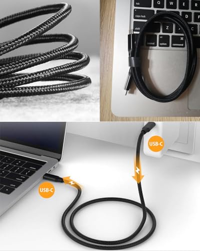 Elfesoul USB C to USB C Cable, 3.2 USB-C Cable 16.5ft, 100W, 4K UHD, 20Gbps - size: 16.5ft