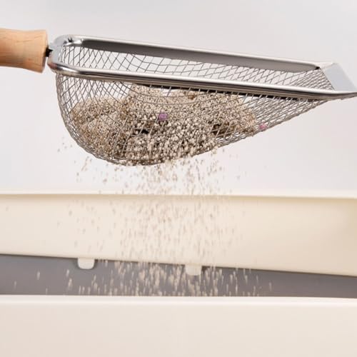 Happyyami Reptile Litter Scoop and Handle for Pet Waste Reptile Terrariums Sifting Litter for Tortoises Lizards and Animals