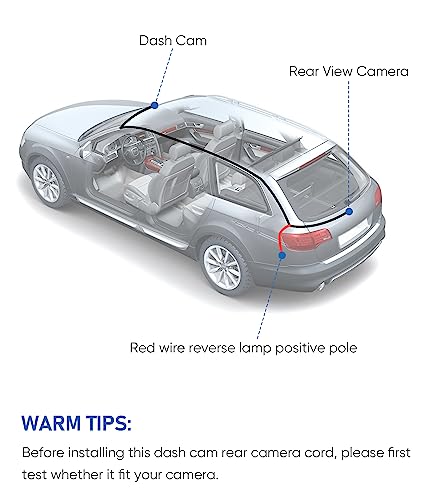 Dash Cam Rear View Cable, 35Ft 2.5mm to 4Pin Rear Camera Extension Cord - size: 2.5mm to 4Pin-35Ft