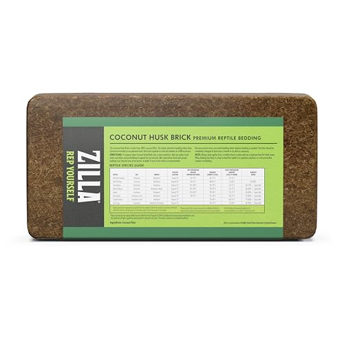 Zilla Coconut Husk Brick, Organic Bedding for Reptiles, Made with 100% Coconut Fiber, Ideal for Tropical Habitats and Egg Incubation - size: One size