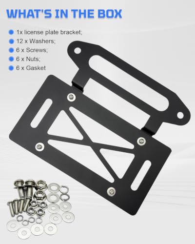 Hawse Fairlead License Plate Mount, 10" Winch License Plate Holder Steel Front Bumper Winch License Bracket Compatible with Jeep Wrangler, Pickup Trucks, SUVs RVs & Off-Road Vehicles - size: 10 inch Hawse Fairlead License Plate Mount