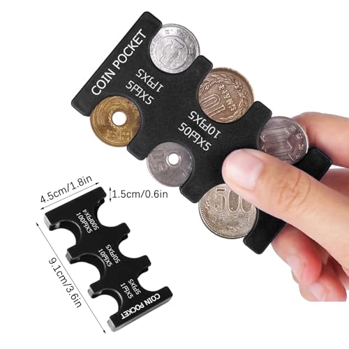 Coin Collection Purse Wallet Organizer Holder for Car Coin Changer Holder Mini Japan Coin Dispenser Plastic Storage Box - color: Black