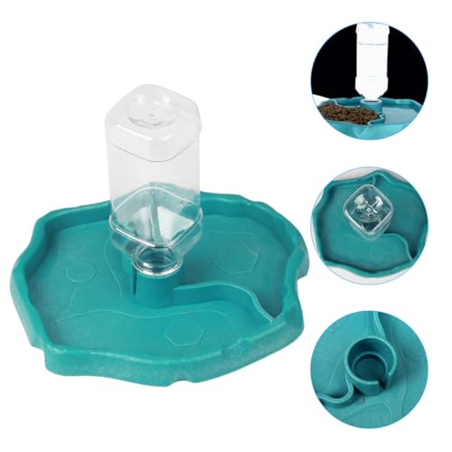 Artibetter Automatic Water Dispenser Reptile Water Bowl with Reservoir Lake Blue for Turtle Bearded Dragon Lizard Feeding in Terrariums
