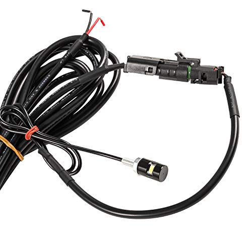 License Plate Relocation Kit Compatible with Jeep Wrangler JL JLU 2018-2024, Rear Spare Tire Mount License Plate Relocator Bracket with Plate Illuminate LED Light Wiring Harness and Connectors