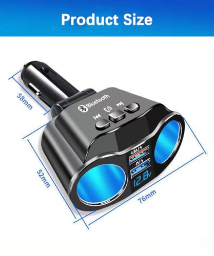2-Socket Cigarette Lighter Adapter with Voltmeter