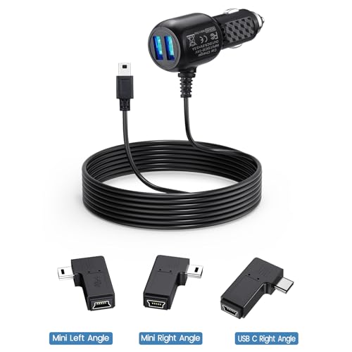 Mini USB Dash Cam Power Cord for Rove R2-4K, Car Charger for Rexing Camera