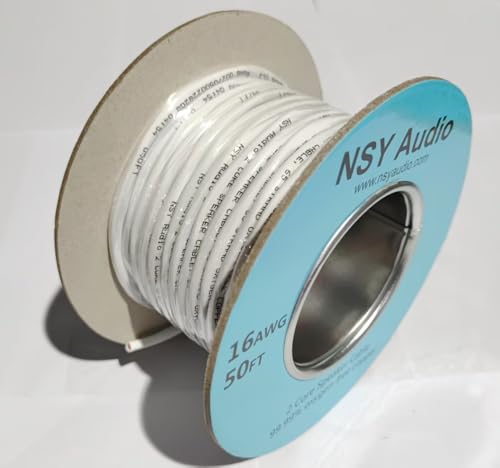 16-Gauge, 50 Feet OFC Speaker Wire, 99.9% Pure Copper Cable - size: 16-Gauge, style: 50 feet