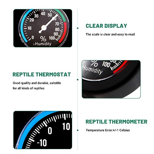 Reptile Tank Thermometer Hygrometer Temperature Humidity Monitor for Vivarium Terrarium
