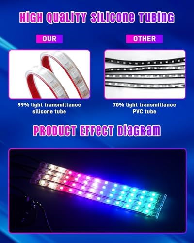 RGB-IC Car Interior Lights, 48 LED USB Under Dash Ambient Light Strips - color: APP RGBIC 48 Lights