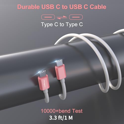 67.5W Pink Car Charger USB C Super Fast Charging for iPhone 17 Pro/Android - color: Rose Gold, size: 3.3 ft